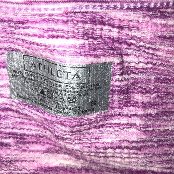 Athleta purple stripe muscle tee tank top work out S - Picture 2 of 9